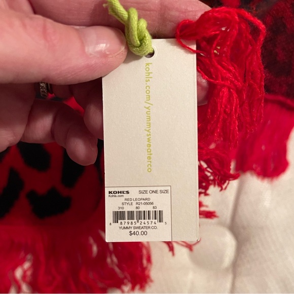 Red cheetah scarf NWT - Picture 2 of 2